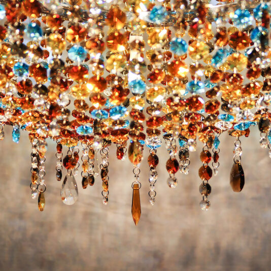 Contemporary Gold Oval Crystal Chandelier