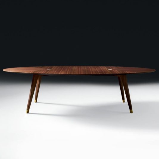 Contemporary Oval Walnut Designer Dining Table