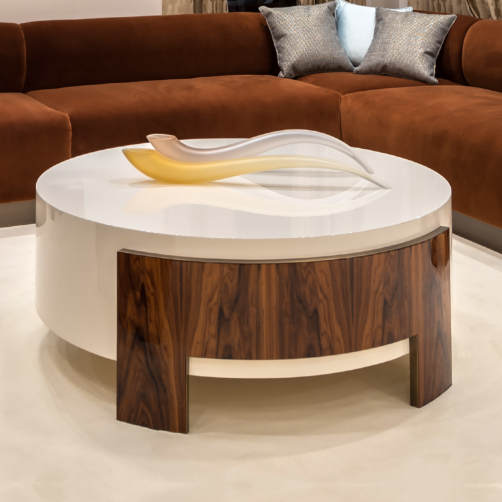 Contemporary Round Ivory Coffee Table