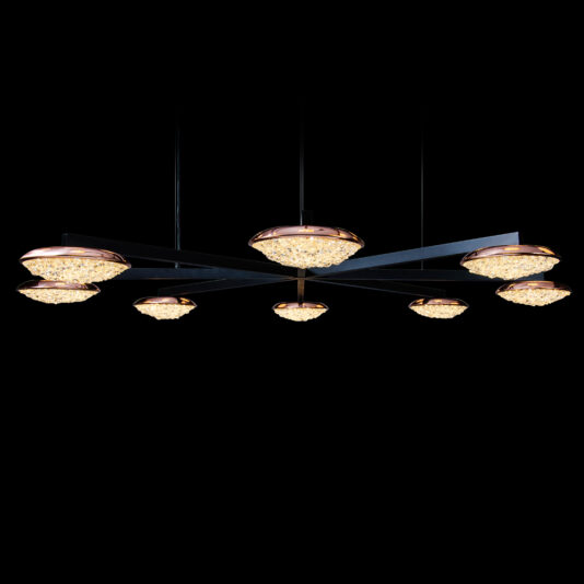 Contemporary Suspended Copper Swarovski Crystal Chandelier