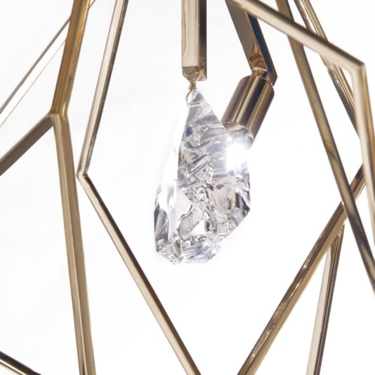 Contemporary Crystal Geometric Single Pendant Chandelier Contemporary Swarovski Crystal Geometric Single Pendant Chandelier