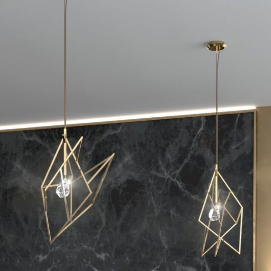 Contemporary Crystal Geometric Single Pendant Chandelier Contemporary Swarovski Crystal Geometric Single Pendant Chandelier