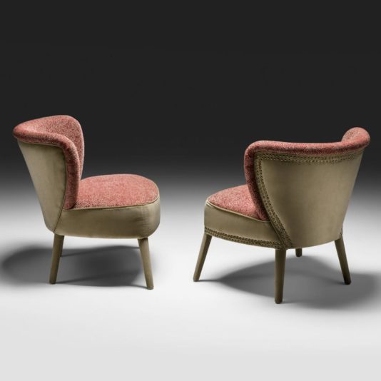 Contemporary Two-Tone Upholstered Designer Occasional Chair