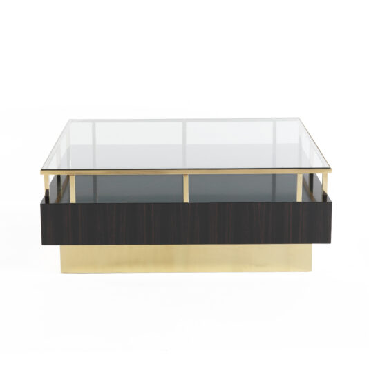 Contemporary Veneered Luxury Brass Coffee Table Contemporary Veneered Luxury Brass Coffee Table