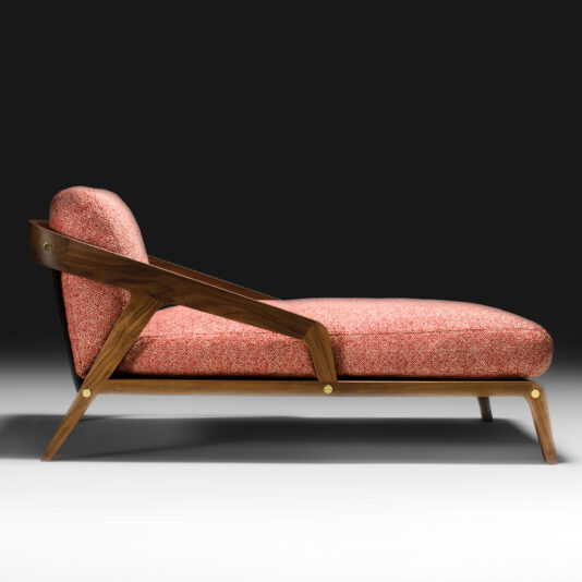 Contemporary Walnut Italian Designer Chaise Longu