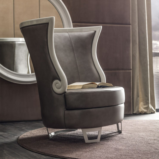 Contemporary Winged High Backed Armchair