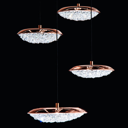 Copper Swarovski Crystal Contemporary Designer Pendant Light