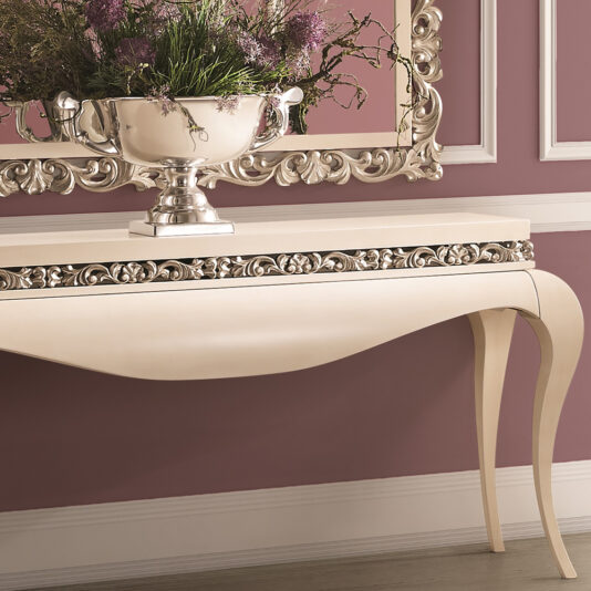Luxury Cream Lacquered Console Table Luxury Cream Lacquered Gold Leaf Console Table