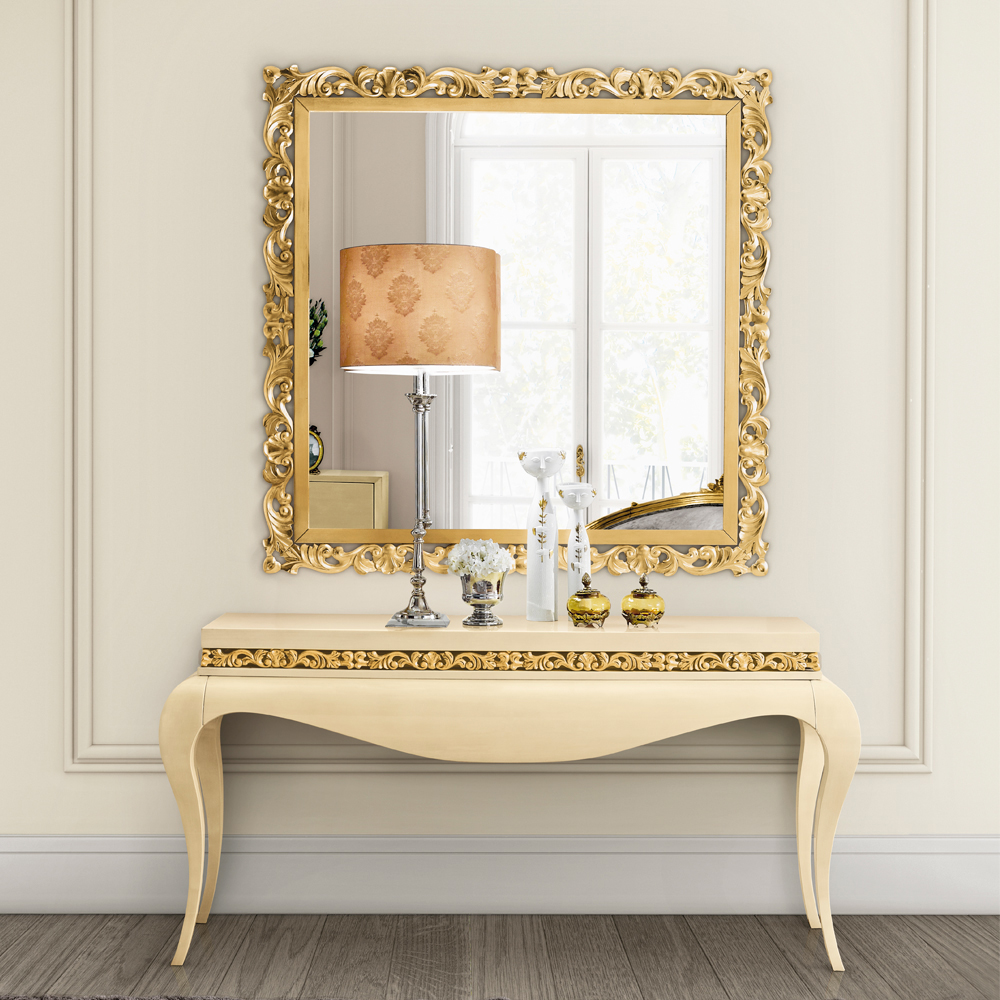 Luxury Cream Lacquered Console Table