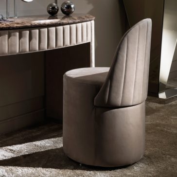 Curved Designer Nubuck Leather Marble Dressing Table Curved Designer Nubuck Leather Marble Dressing Table