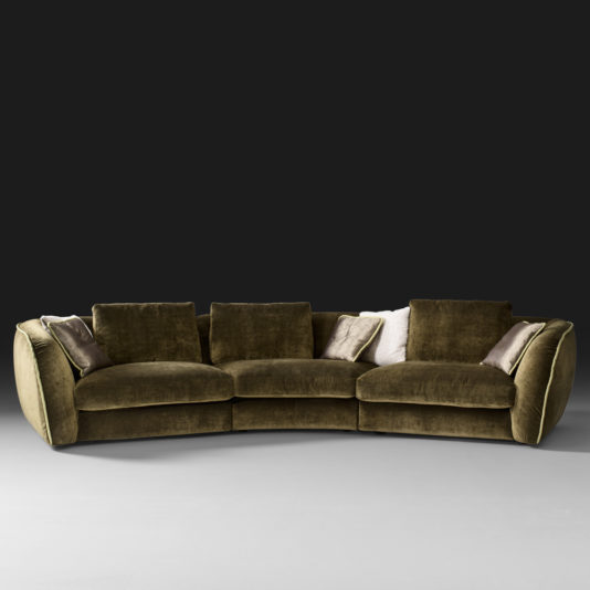 Curved Designer Velvet Modular Sofa