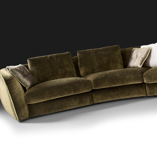 Curved Designer Velvet Modular Sofa Curved Designer Velvet Modular Sofa