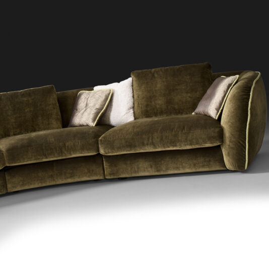 Curved Designer Velvet Modular Sofa Curved Designer Velvet Modular Sofa
