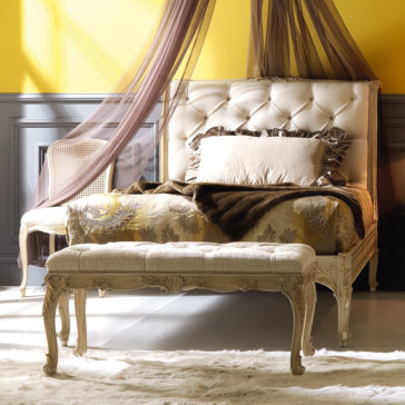 Curved Ornate Italian Button Upholstered Single Bed Curved Ornate Italian Button Upholstered Single Bed
