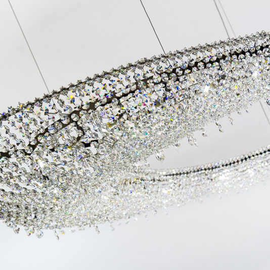 Modern Cut Crystal Italian Chandelier