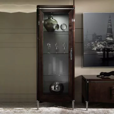 Luxury Walnut Veneer Italian Display Cabinet Luxury Walnut Veneer Italian Display Cabinet