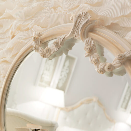 Delicate Hand Painted Oval Italian Mirror