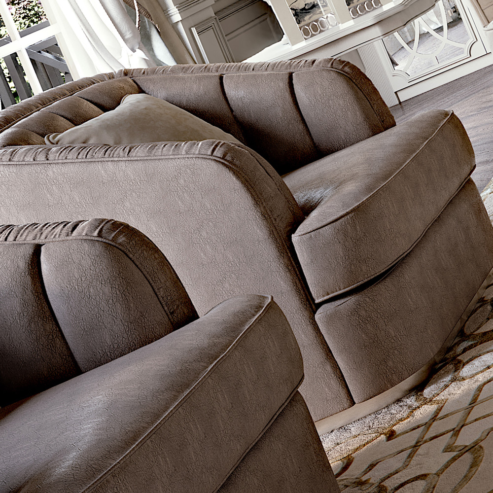 Designer Art Deco Style Leather Armchair