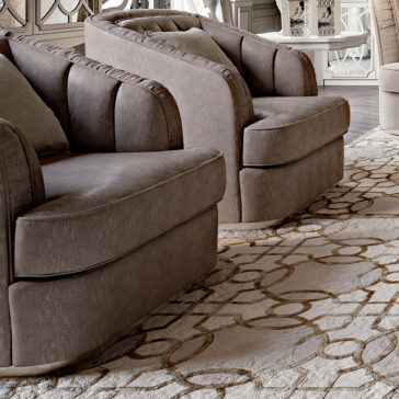 Designer Art Deco Style Leather Armchair