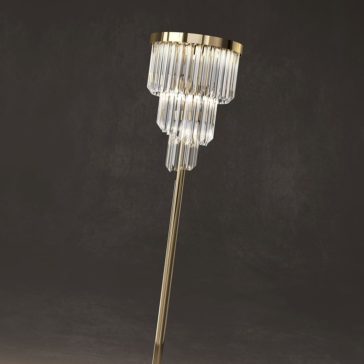 Designer Gold Plated Spiral Crystal Floor Lamp Designer Gold Plated Spiral Crystal Floor Lamp