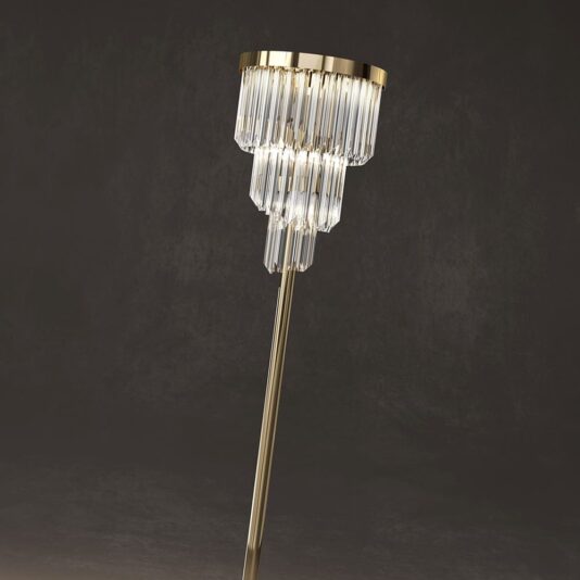 Designer Gold Plated Spiral Crystal Floor Lamp