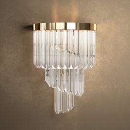 Designer Gold Plated Spiral Crystal Large Wall Light