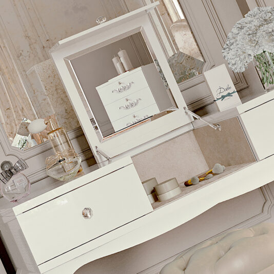 Modern Lift Up Mirror Dressing Table Designer High End Dressing Table