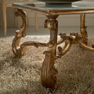 Designer Italian Antique Silver Square Glass Coffee Table
