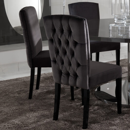 Designer Italian Button Upholstered Velvet Dining Chair