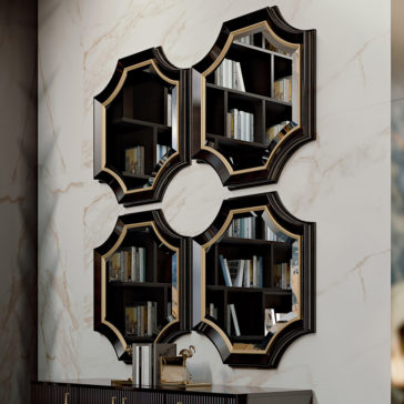 Art Deco Inspired High Gloss Ebony Mirror 1