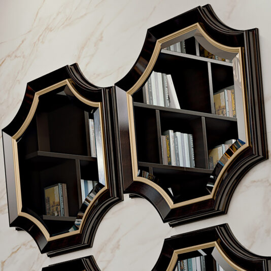 Art Deco Inspired High Gloss Ebony Mirror 2