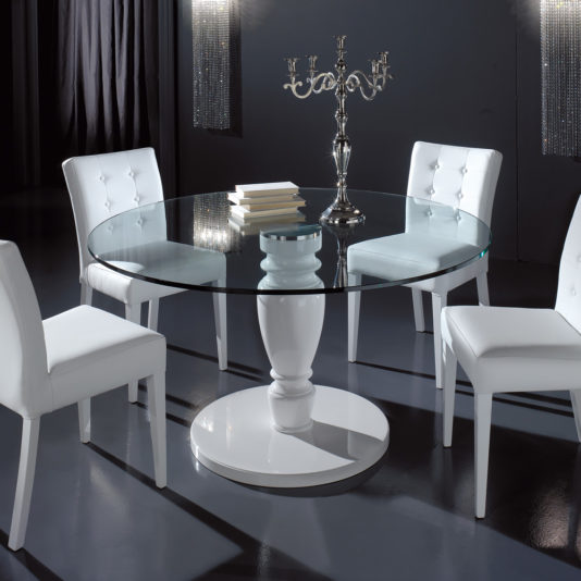 Designer Italian Round Glass Dining Table