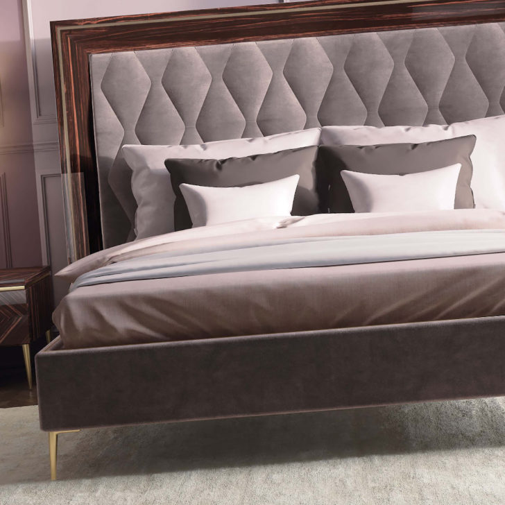 Designer Leather Wave Quilted Luxury Italian Bed
