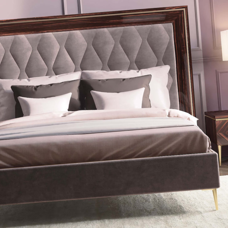 Designer Leather Wave Quilted Luxury Italian Bed