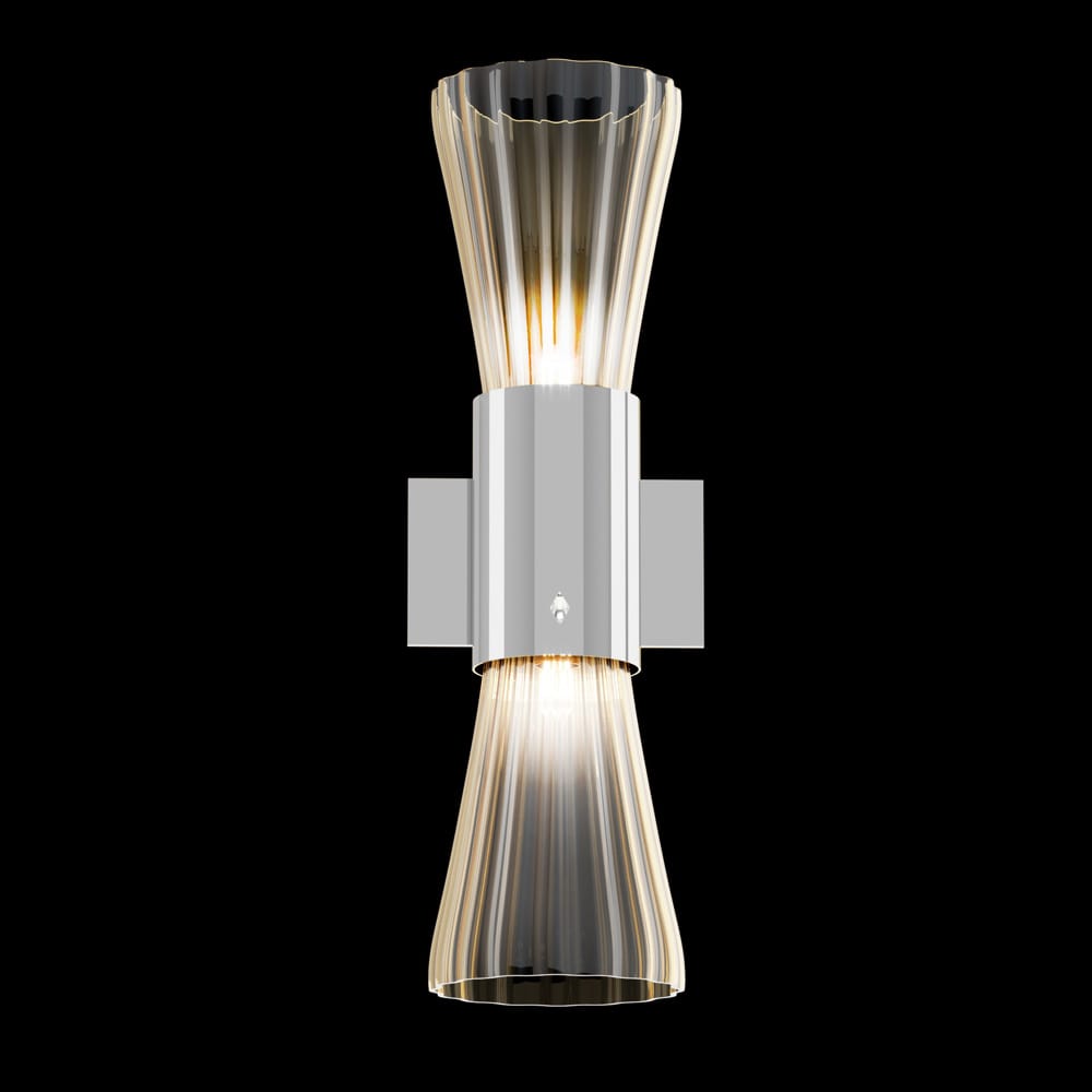 Designer Modern Chrome Murano Glass Wall Light