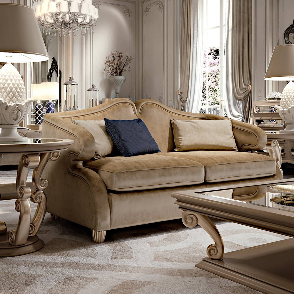 Ingrid Faux Suede 2 Seater Sofa, Italian Artisan Luxury