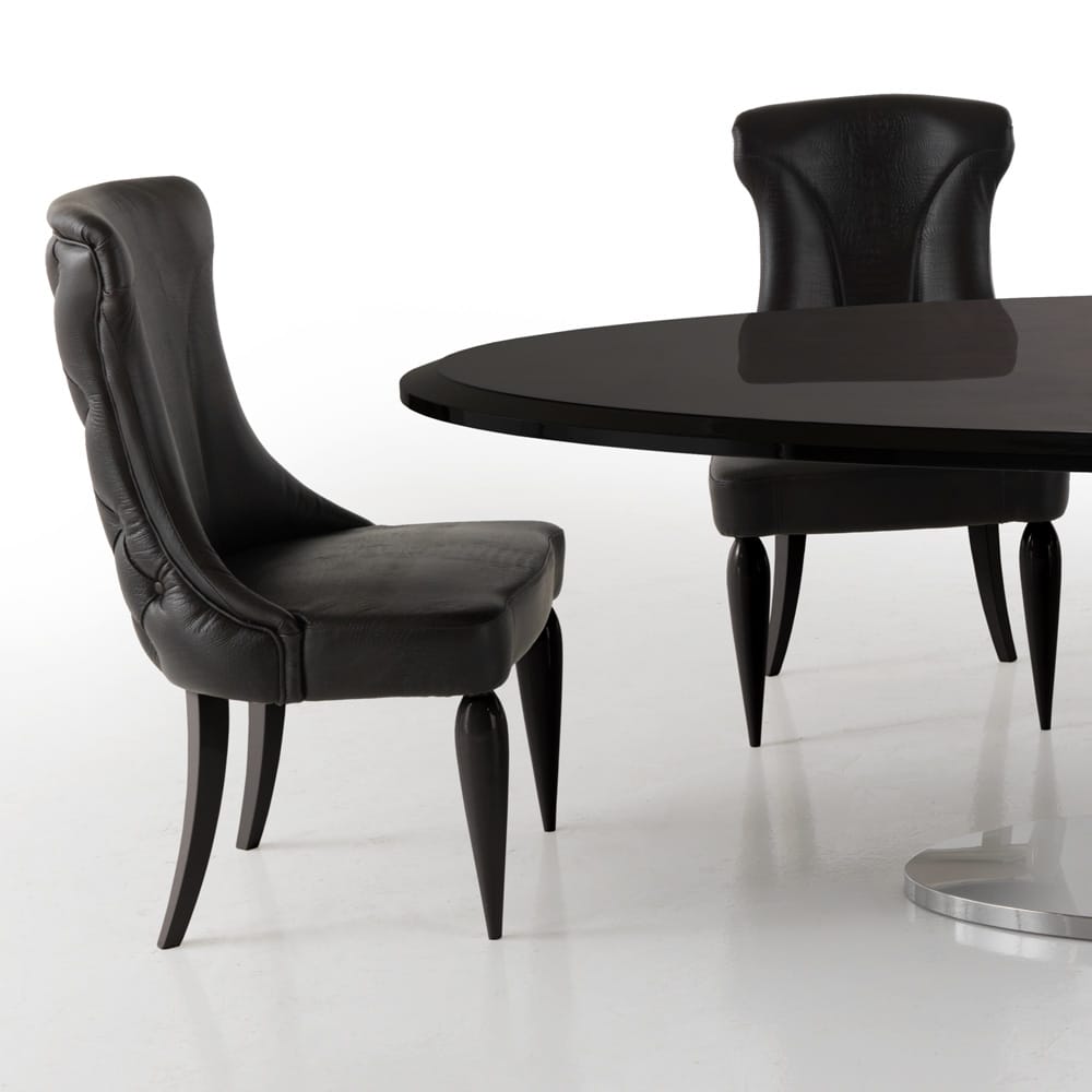 Italian Designer Leather Dining Chair