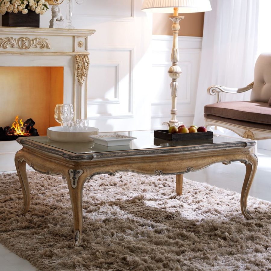 Classic Reproduction Rococo Italian Glass Coffee Table