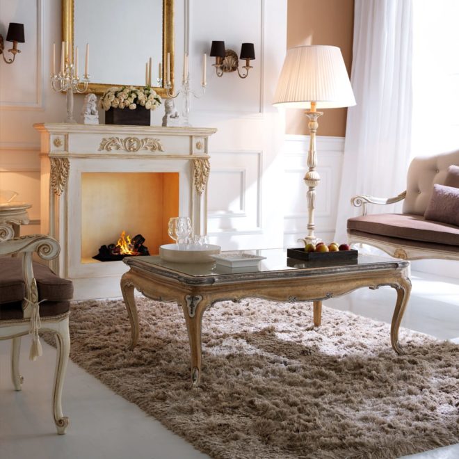 Classic Reproduction Rococo Italian Glass Coffee Table