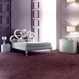 Designer White Leather Bed