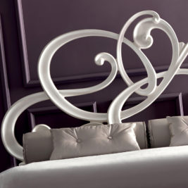 Designer White Leather Bed
