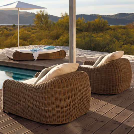 Designer Wicker Contemporary Outdoor Garden Armchair
