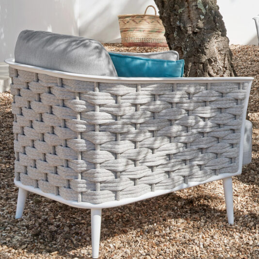 Designer Woven Rope Outdoor Garden Contemporary Armchair