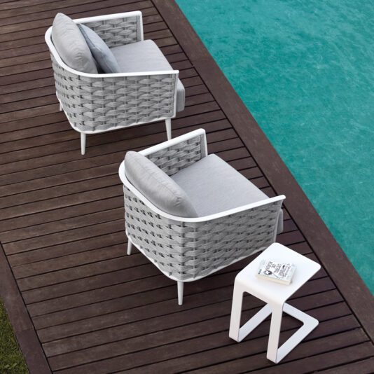 Woven Rope Outdoor Garden Contemporary Armchair Designer Woven Rope Outdoor Garden Contemporary Armchair