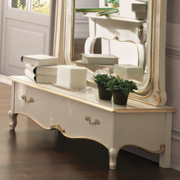 White Louis Reproduction Bedroom Dressing Mirror