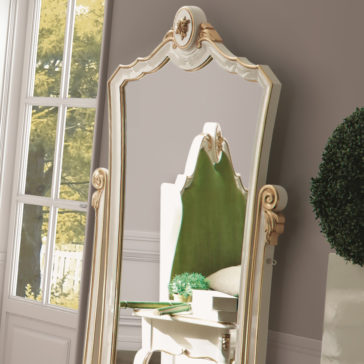 White Louis Reproduction Bedroom Dressing Mirror
