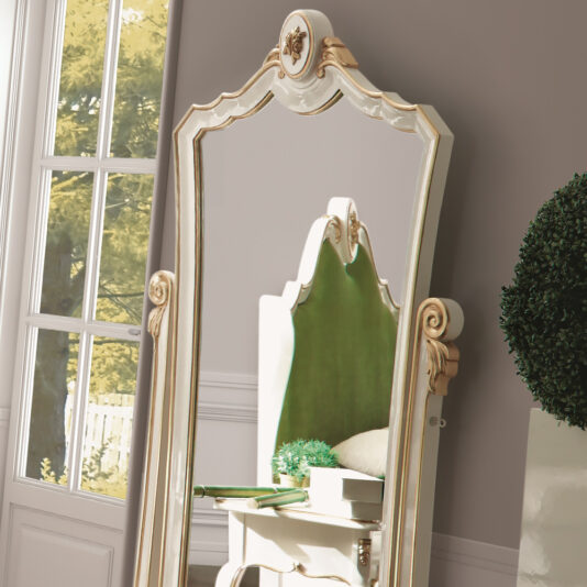 White Louis Reproduction Bedroom Dressing Mirror White Louis Reproduction Bedroom Dressing Mirror