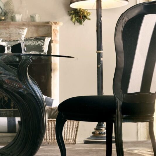 Ebony Italian Pedestal Round Glass Dining Table Set Ebony Italian Pedestal Round Glass Dining Table Set