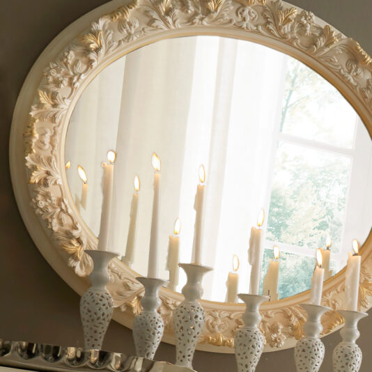 Elaborate Italian Oval Wall Mirror