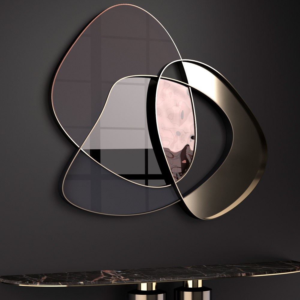 Exclusive Contemporary Italian Abstract Wall Mirror